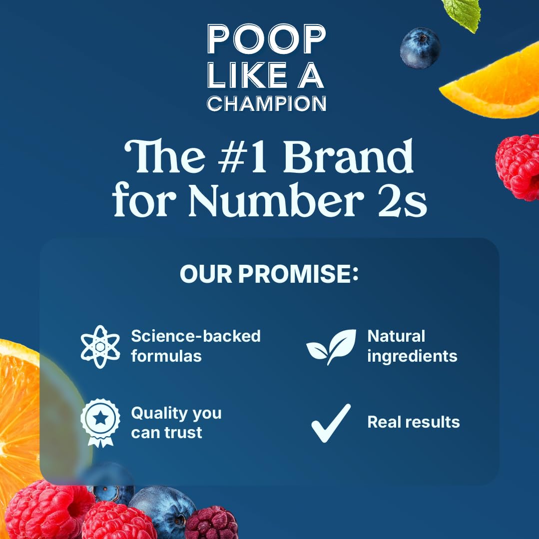 Poop Like a Champion Fiber Gummies – 5g Fiber per Serving, Non-GMO, Vegan, Digestive Support, 60 Pieces per Bottle - dailyvitalstore
