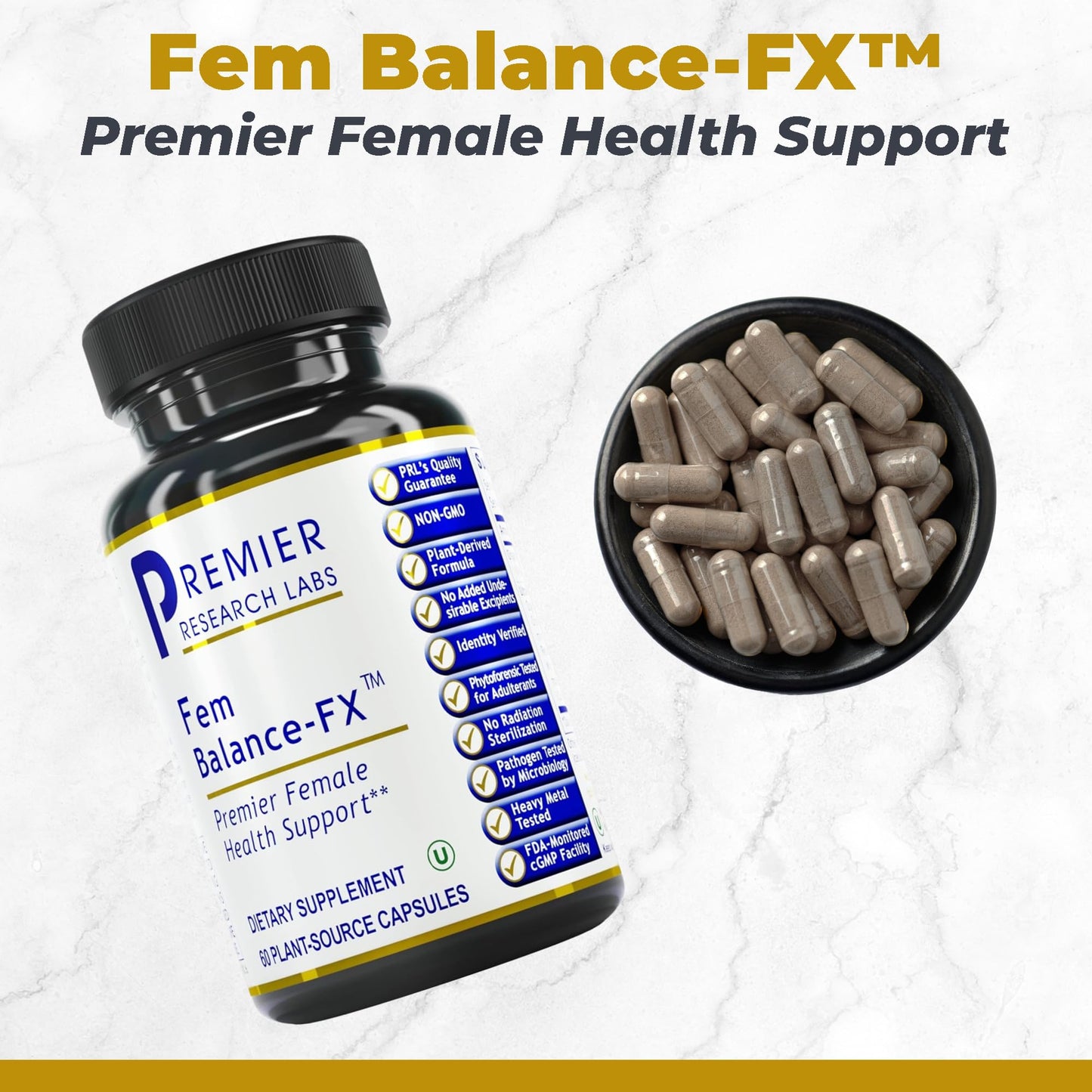 Premier Research Labs Fem Balance FX- Chasteberry Supplement for Women Hormone Balance Support, Chaste Tree Supplement w/Organic Chasteberry Extract, Natural Support for Women- 60 Vegetarian Capsules - dailyvitalstore