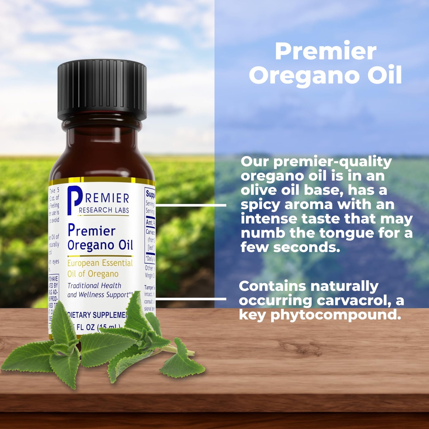 Premier Research Labs Premier Oregano Oil - Oil of Oregano Drops with Carvacrol, Edible Oregano Essential Oil Supplement for Immune & Gut Health - 0.5 Fl Oz - dailyvitalstore
