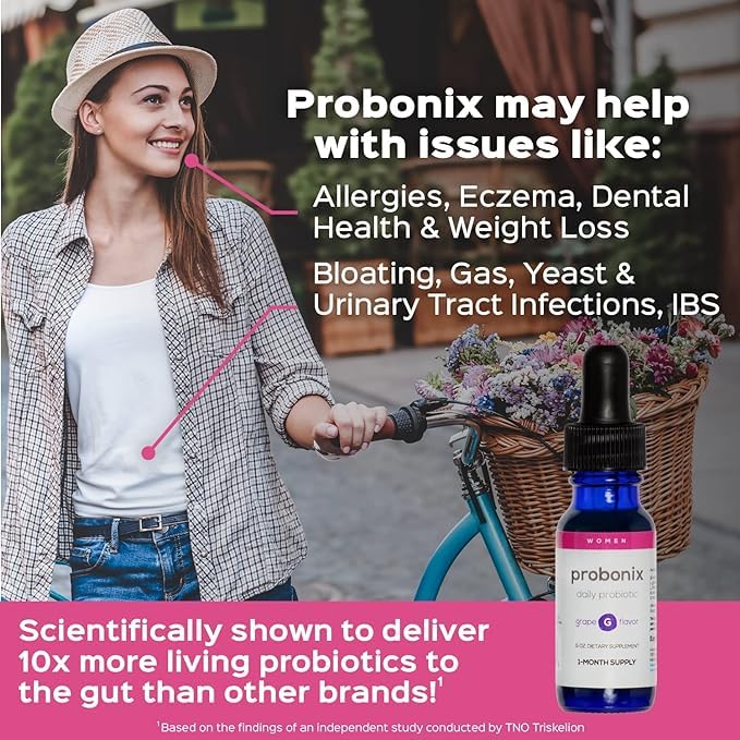 Probonix Humarian Liquid Probiotics for Women - 12-Strain Probiotic Drops to Fortify Women’s Gut Health, Vaginal Health, Immunity and Overall Wellness - 30-Day Supply - Delicious Grape Flavor - dailyvitalstore