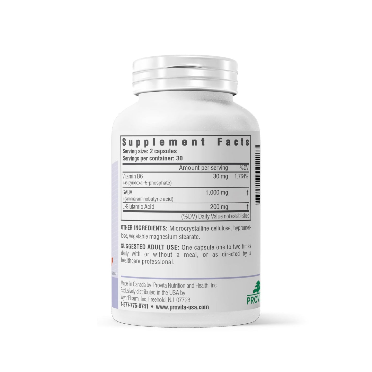PROVITA Synergistic GABA Complex | GABA Supplement | with B6 & Glutamic Acid | Stress Relief Supplement | Mood Support | Relaxation & Calmness | Brain Support | Mood Enhancer | 60 Veg Capsules - dailyvitalstore