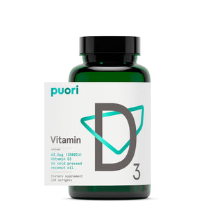 Puori Vitamin D3 Softgels, 2500 IU (62.5 mcg) - Fast Absorbing Vitamin D3 Supplements for Immune System Support, Bone Health & Density and Healthy Muscle Functions - Non-GMO & Gluten-Free - 120 Count - dailyvitalstore