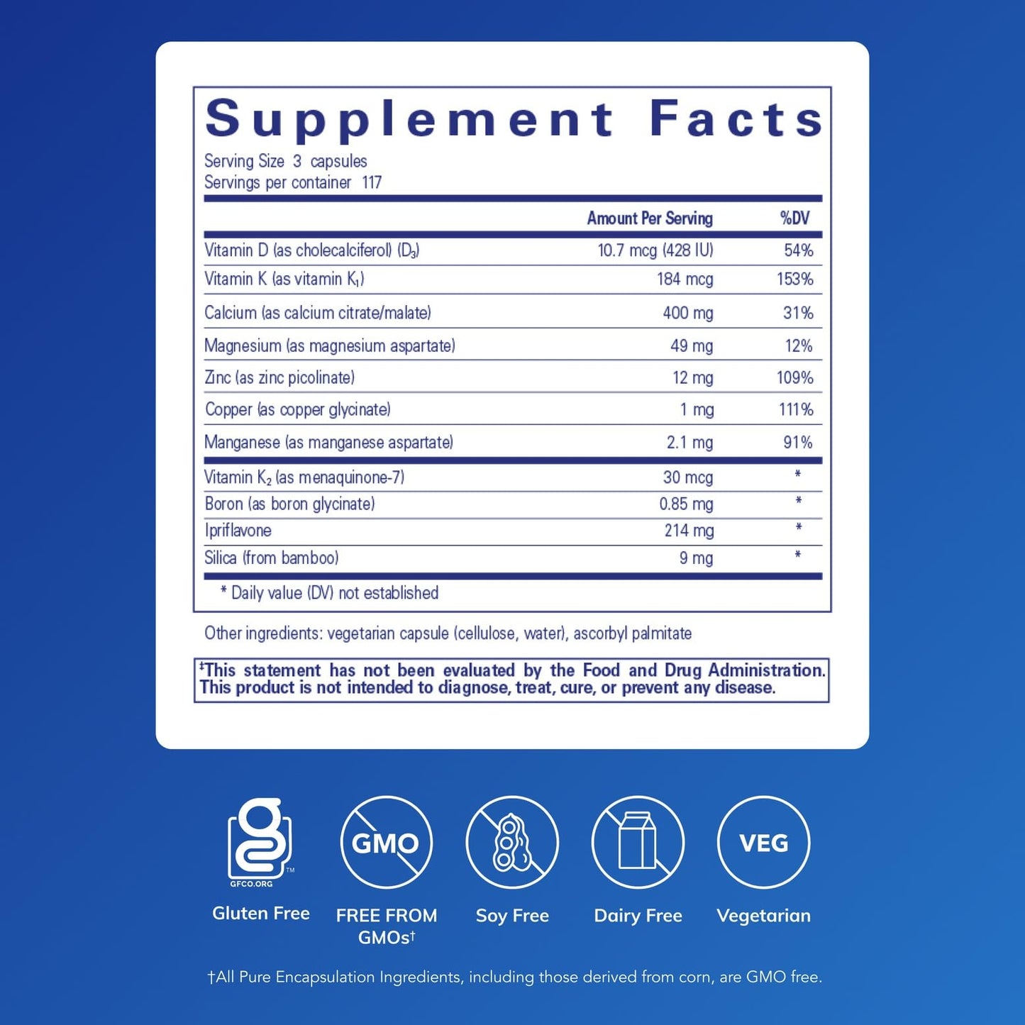 Pure Encapsulations +Cal+ with Ipriflavon | Mineral, Vitamin, and Herbal Supplement to Promote Skeletal Strength | 351 Capsules - dailyvitalstore