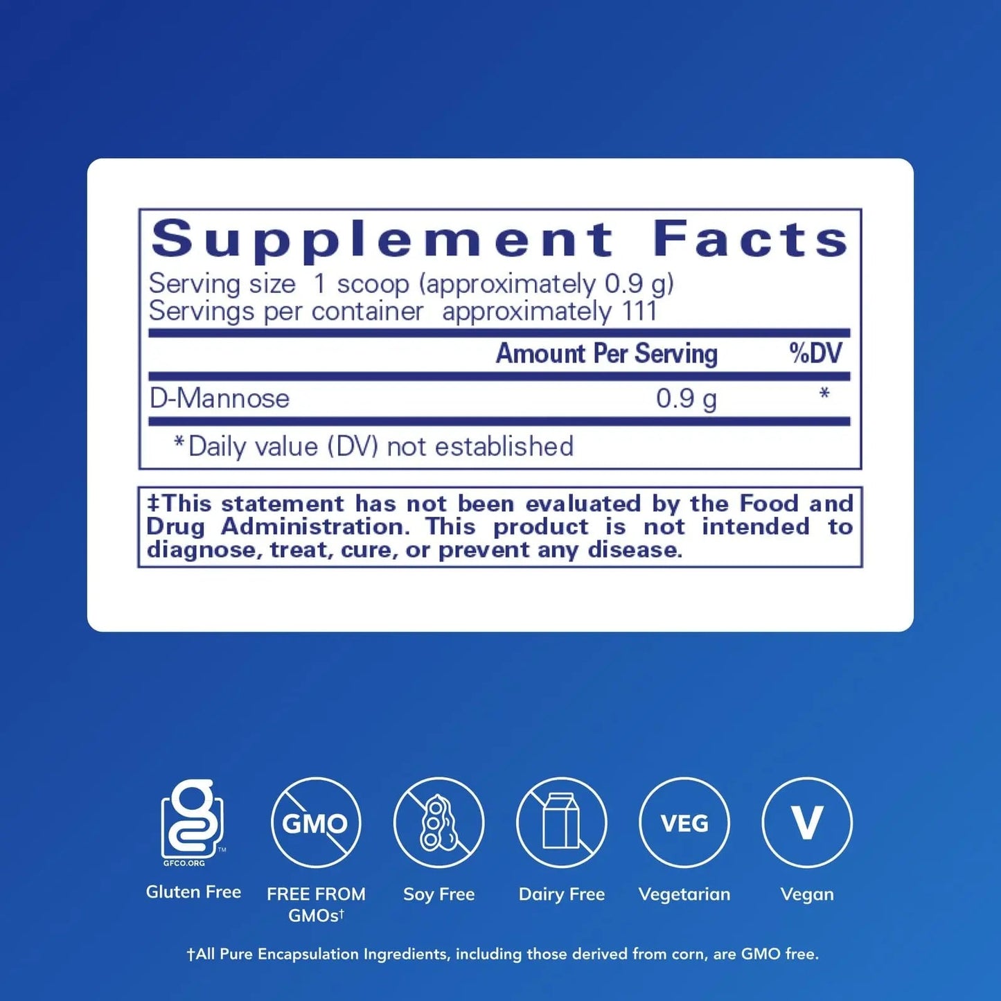 Pure Encapsulations D-Mannose Powder - for Urinary Tract Support - Urinary Tract Support & Bladder Health* - Easy Dissolve Powder - Non-GMO & Vegan - 3.5 oz - dailyvitalstore