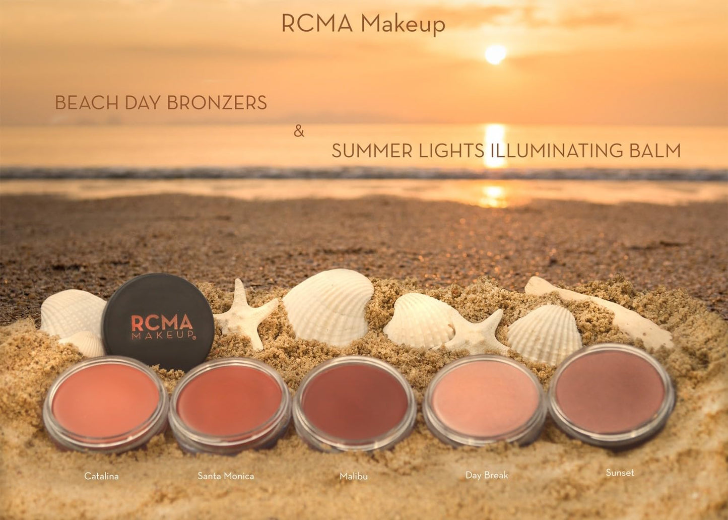 RCMA Beach Day Bronzers | Cream to Powder | Sunny Appearance | Ultra Smooth Texture | Santa Monica .42oz - dailyvitalstore