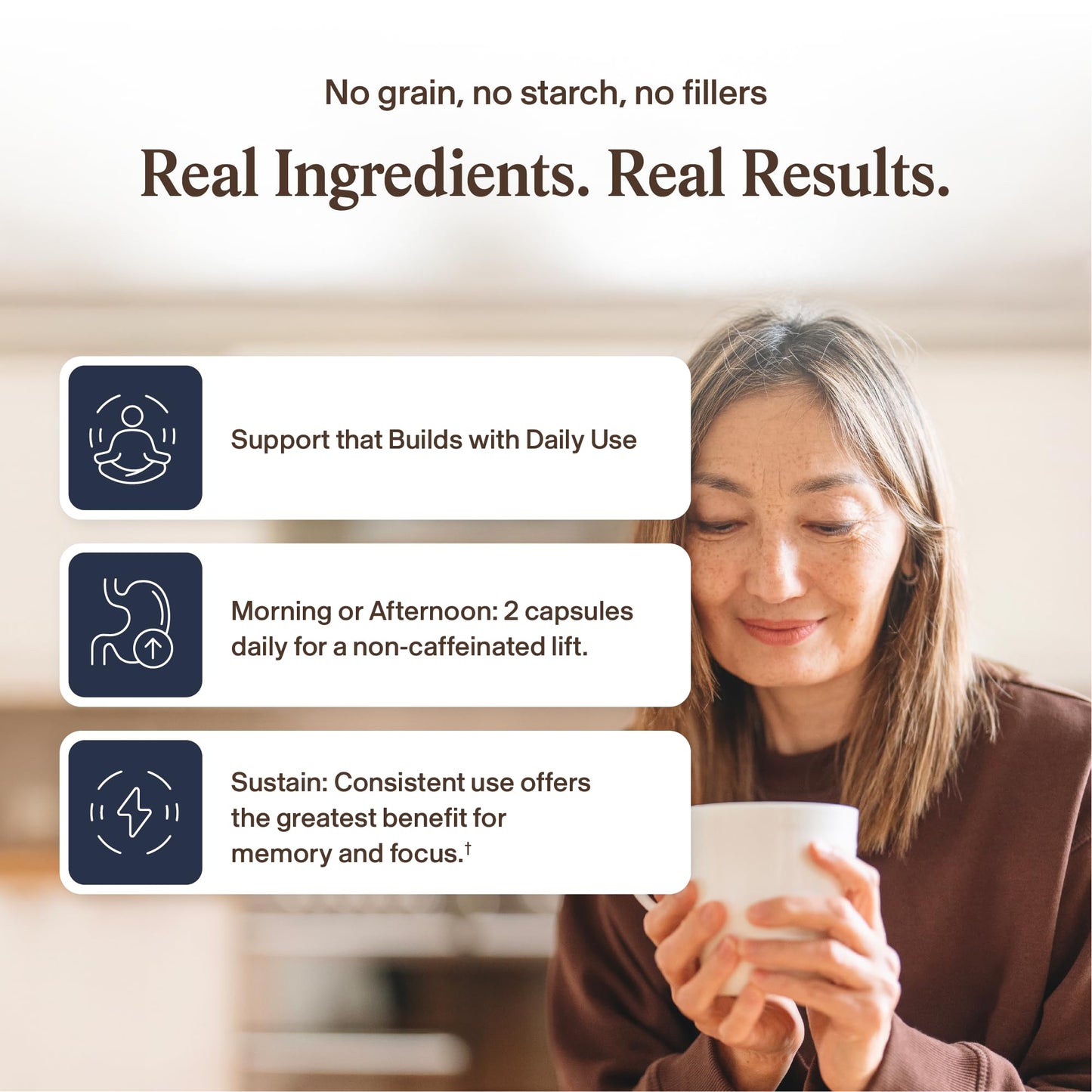 Real Mushrooms Lion’s Mane Focus Capsules (90 Count) – Organic Lions Mane Fruiting Body Extracts with 200mg Alpha GPC Choline - dailyvitalstore