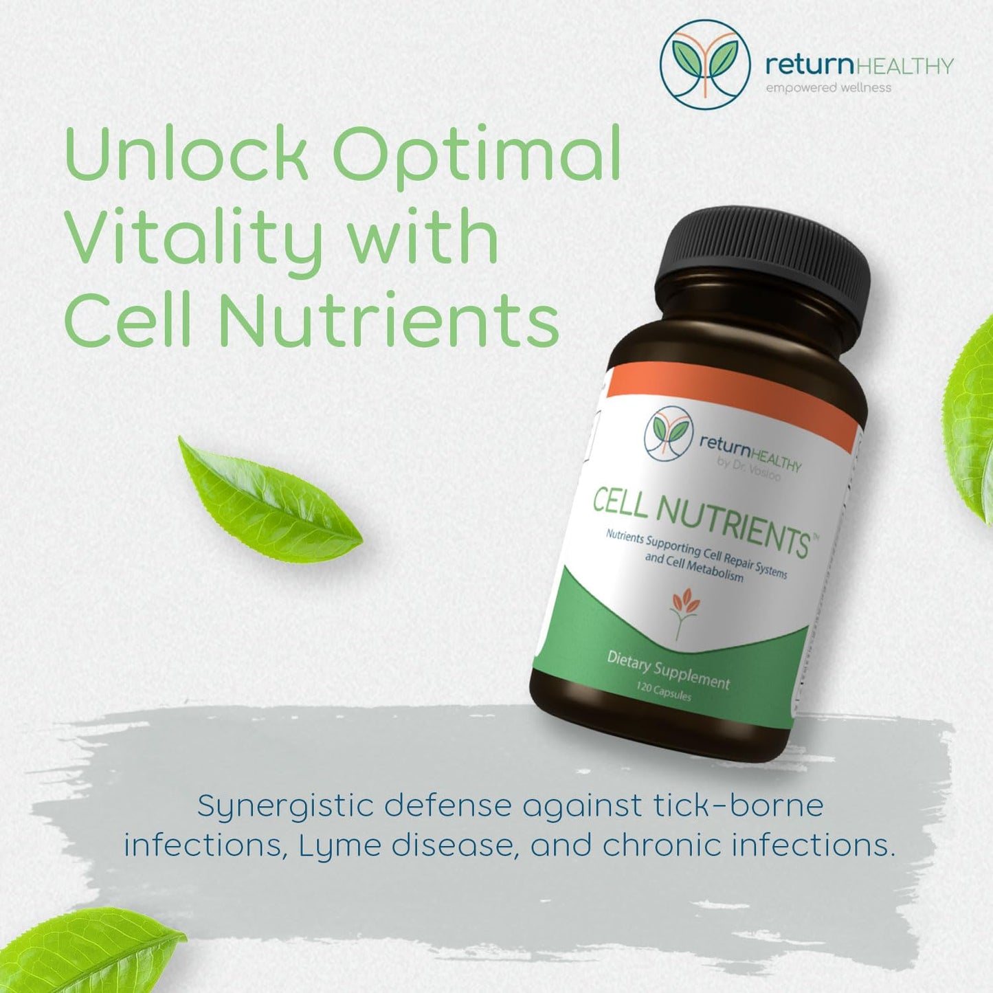 Return Healthy Cell Nutrients | Promotes Cell and Membrane Repair & Cell Metabolism | Helps Fight Tick-Borne Infections & More | Mitochondrial Supplements | Non-GMO, Vegan, 120 caps - dailyvitalstore