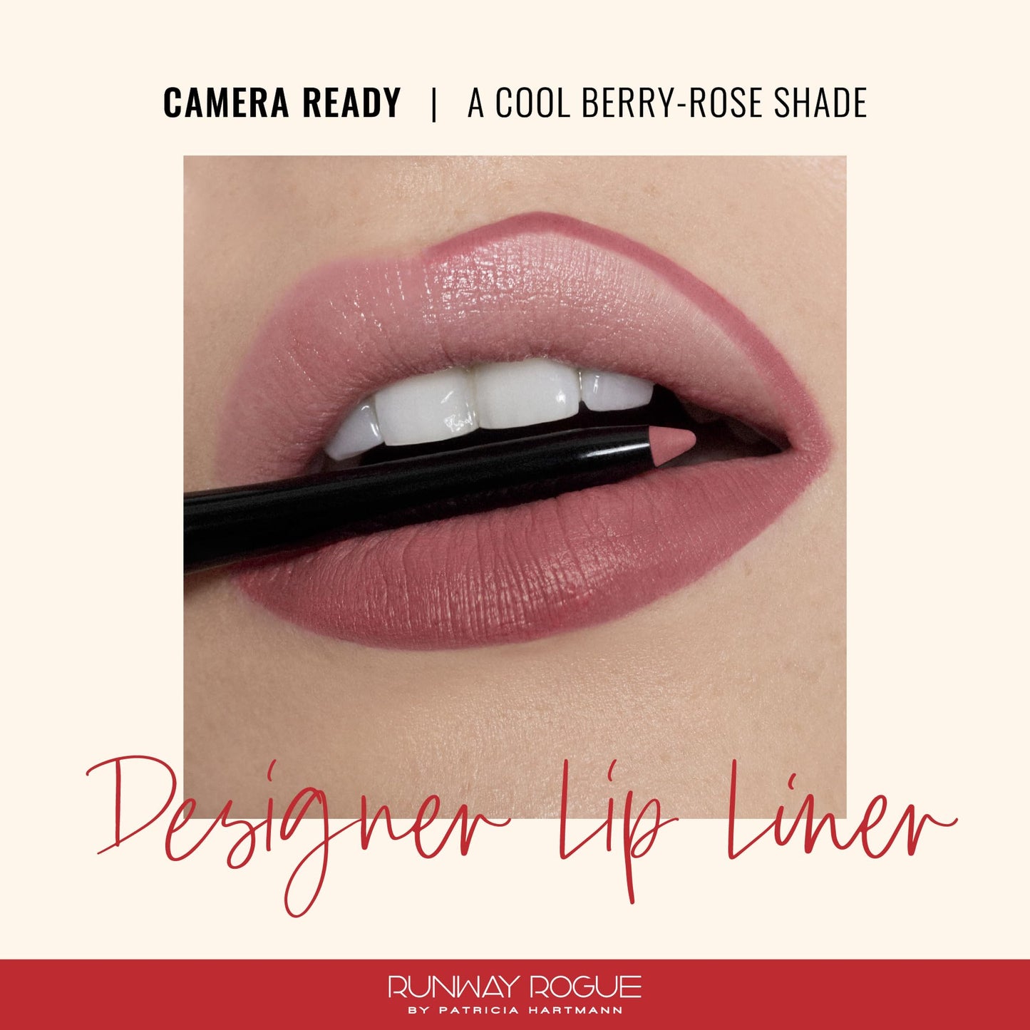 Runway Rogue Designer Liner Lip Pencil, Matte Cool Berry-Rose Lip Liner Pencil and Lip Liner Sharpener, ‘Camera Ready’ - dailyvitalstore