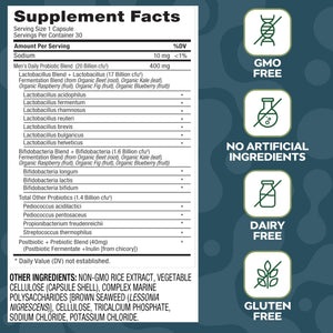 Social Naturals Men’s Probiotic | 20 Billion CFU | Prebiotic + Postbiotic Blend | Gut, Colon & Immune Support | Vegan | Shelf-Stable | 30 Capsules - dailyvitalstore