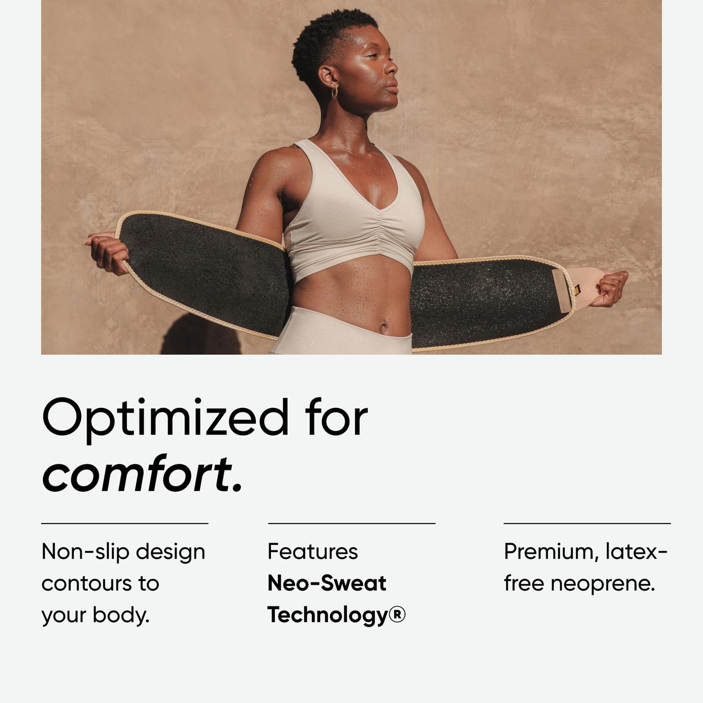 Sports Research Sweet Sweat Toned Waist Trimmer for Women and Men | Premium Waist Trainer Belt to 'Tone' your Stomach Area (Quartz, Small) - dailyvitalstore