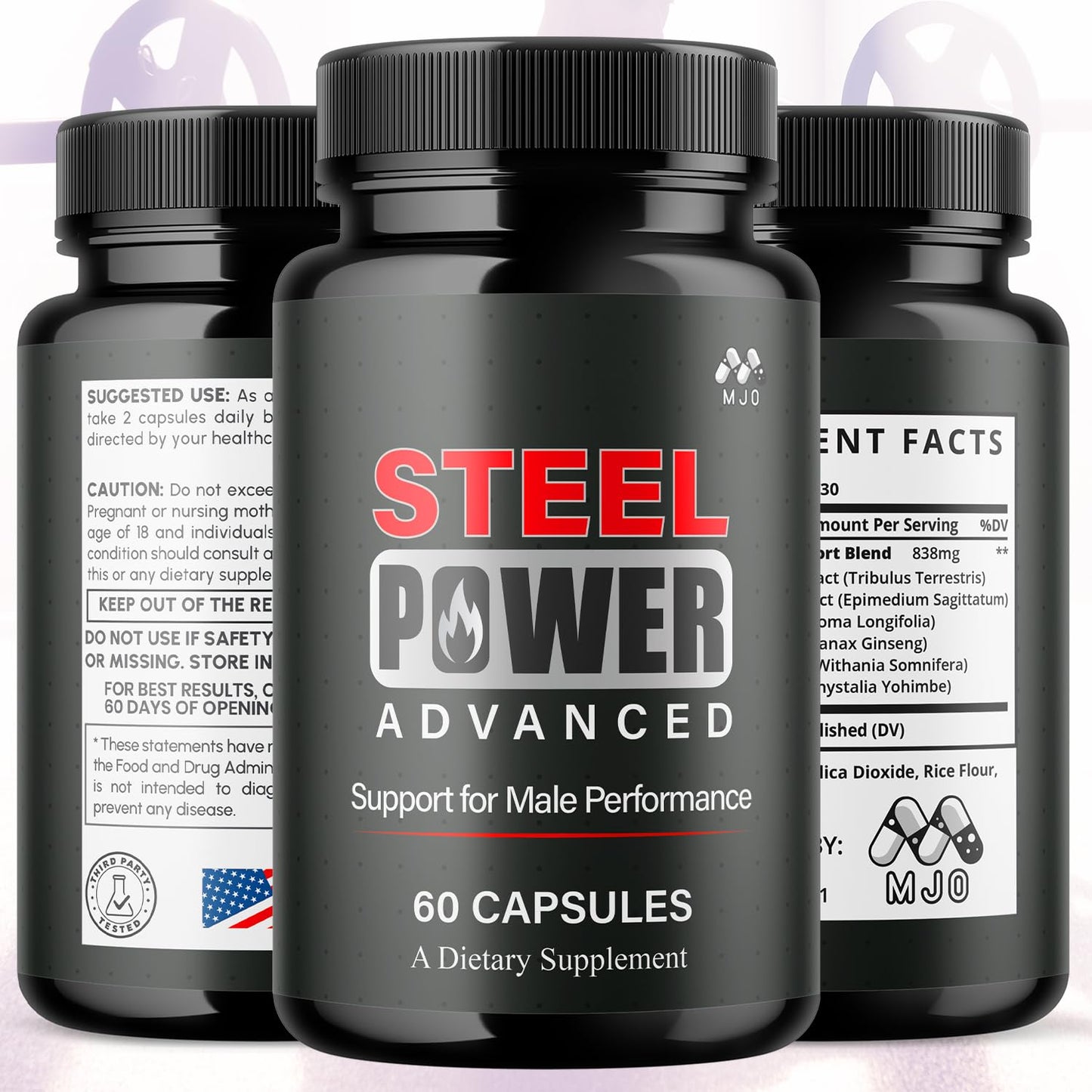 Steel Power Capsules, Official Steel Power for Men with All Natural Ingredients, Advanced SteelPower Men's Health and Wellness Vitamin Formula Pills with Maximum Strength Multivitamins (60 Capsules) - dailyvitalstore