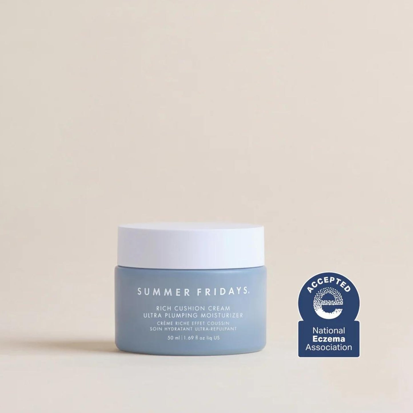 Summer Fridays Rich Cushion Face Cream - Ultra Plumping Barrier Repair Cream + Makeup Primer - Infuses Skin with Rich Hydration from Glycerin + Squalane - Non-Comedogenic + Fragrance-Free (1.69 Oz) - dailyvitalstore