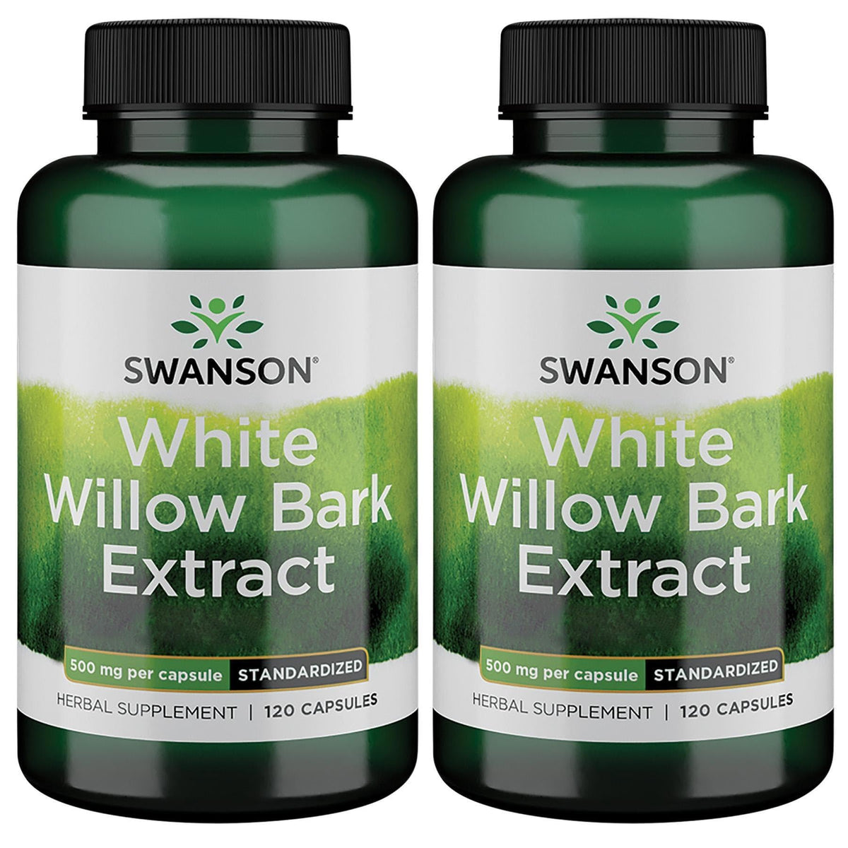 Swanson White Willow Bark Extract - Promotes Joint Support and Muscle Relief - Standardized to 15% Salicin - Natural Supplement with No Stomach Irritation - (120 Capsules, 500mg Each) (2 Pack) - dailyvitalstore