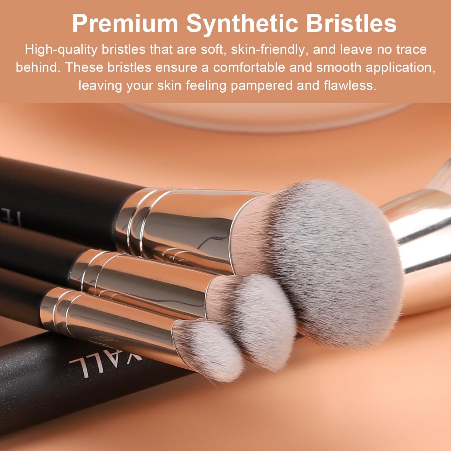TEOYALL Foundation Contour Conceal Brush Set, 3PCS Angled Synthetic Kabuki Brush for Blending Setting Buffing with Liquid, Cream and Powder Cosmetic (170S/270S/370S) - dailyvitalstore