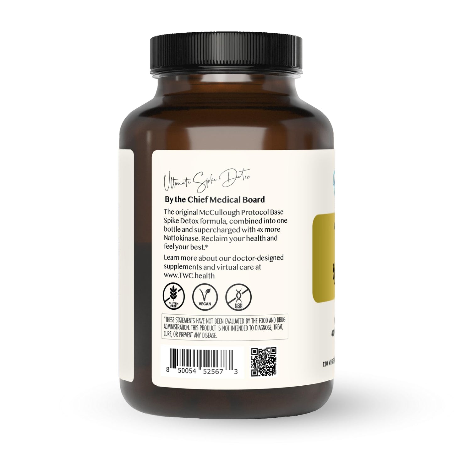 The Wellness Company Ultimate Spike Detox – Dr. McCullough Designed - 3-in-1 Nattokinase, Turmeric, & Bromelain Extra Strength | 120ct (1 Month Supply) - dailyvitalstore