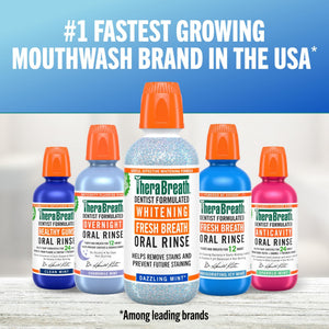 TheraBreath Whitening Mouthwash, Dazzling Mint, Dentist Formulated, 1 Liter - dailyvitalstore