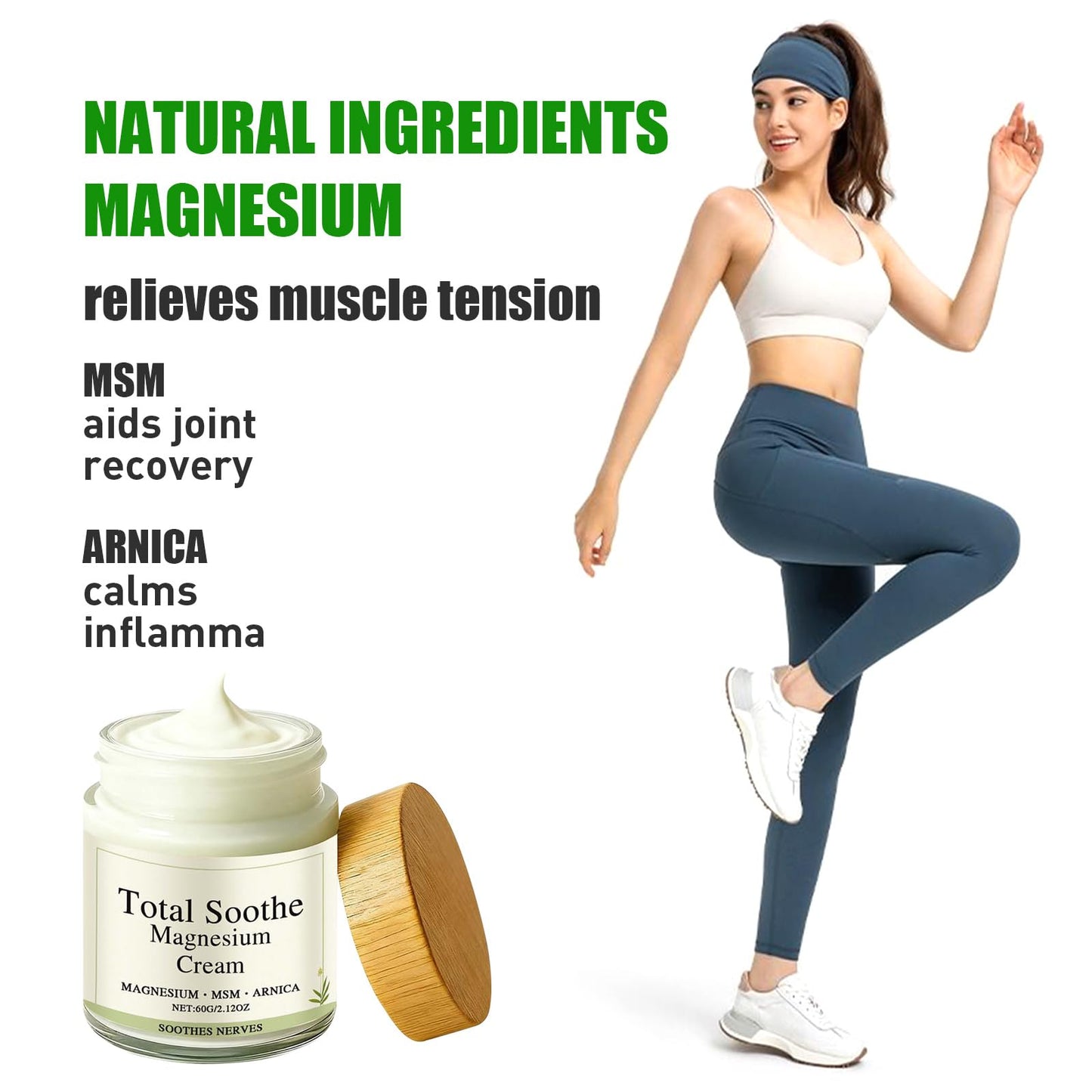 TotalRelief Magnesium Cream - MSM & Arnica – Fast Absorbing, Joint Relief Cream with Mineral Delivery Formula,Non-Greasy Topical for Everyday Joint & Muscle Comfort - dailyvitalstore