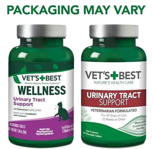 Vet's Best Cat Urinary Supplement, Urinary Tract Support Chewable for Cats, Supports A Healthy Urinary Tract in Cats, 60 Chewable Tablets - dailyvitalstore