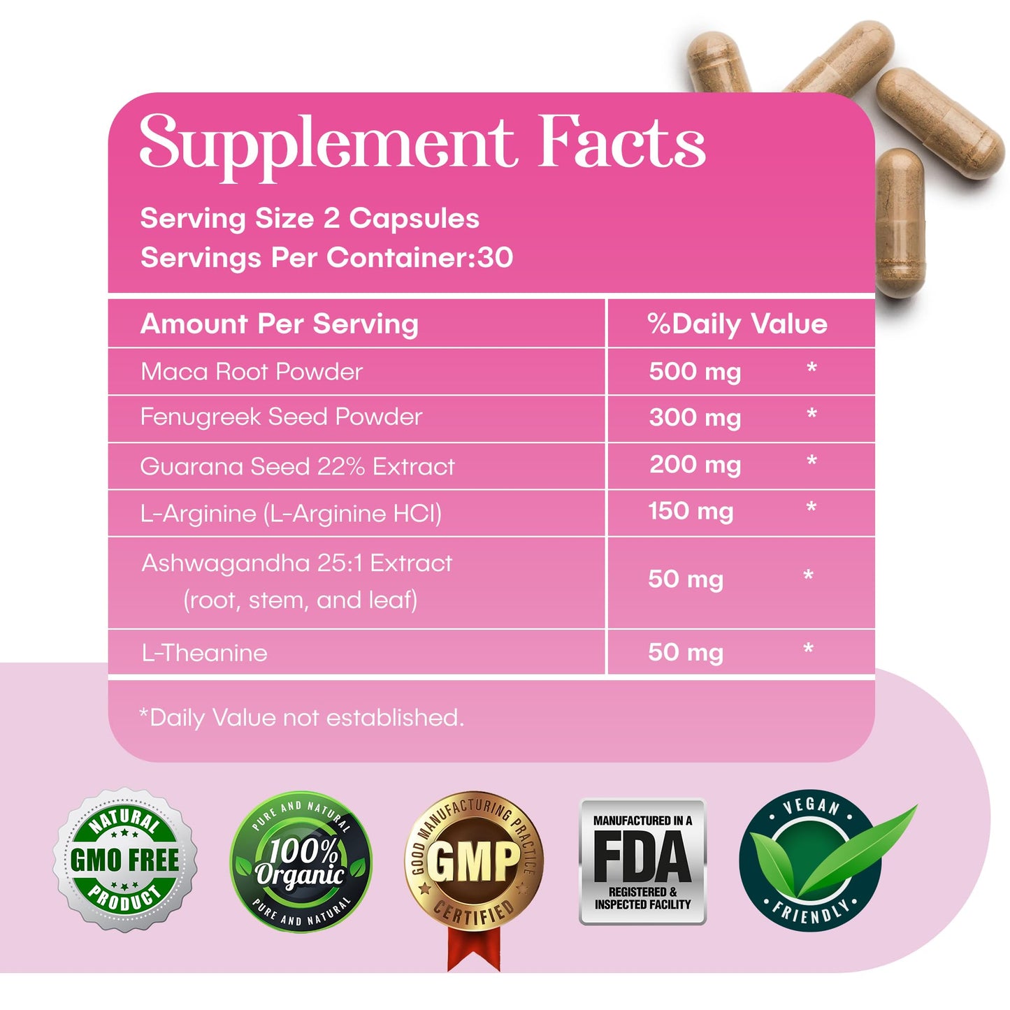 Waòm Wellness Crave – Women’s Desire Booster with Maca, Ashwagandha & L-Theanine – Natural Energy, Mood & Hormone Balance Support – 60 Vegan Capsules - dailyvitalstore