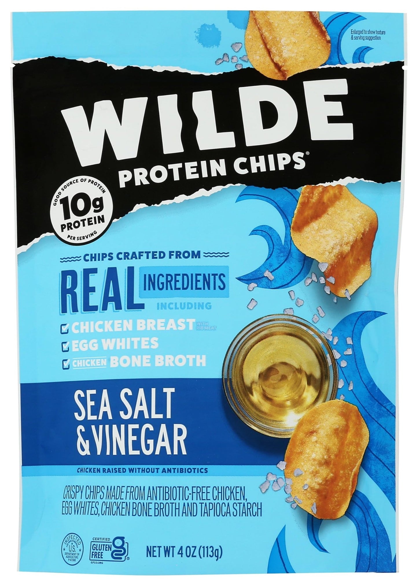 Wilde Snacks Chips Protein Seasalt Vingar 4 OZ - dailyvitalstore
