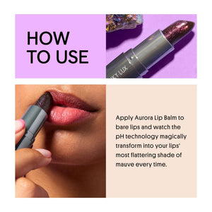 Winky Lux Aurora Glimmer Balm – Nourishing pH Lip Balm with Color Changing Mauve Tint, Hydrating Ceramides Soften and Hydrates Lips, Coconut Scent - dailyvitalstore