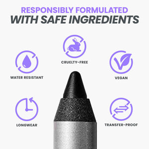 Wonderskin Eyeliner Pencil, 1440 Longwear Deep Black Eyeliner Pencil - Waterproof, Sharpenable & Smudge Proof (Liquorice) - dailyvitalstore
