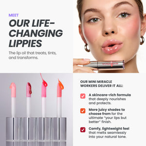 Wonderskin Lip Oil Rehab Serum - Tinted Lip Oil, Hydrating, Moisturizing, and Non-Sticky Deep Red Tint Serum for Dry Lips (Honey) - dailyvitalstore
