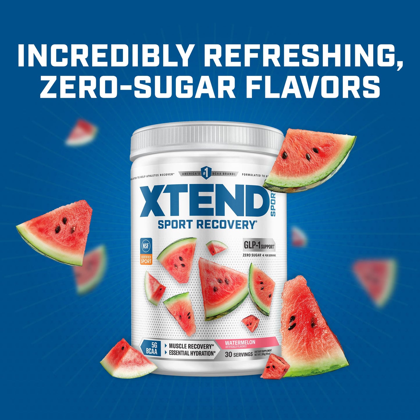 Xtend Sport BCAA Powder Watermelon - Electrolyte Powder for Recovery & Hydration with Amino Acids - 30 Servings - dailyvitalstore