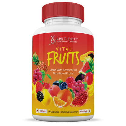 (10 Pack) Vital Fruits and Veggies Supplement Whole Food Red & Green Superfoods Non GMO Vegan Friendly 900 Veggie Capsules 10 Bottles - dailyvitalstore