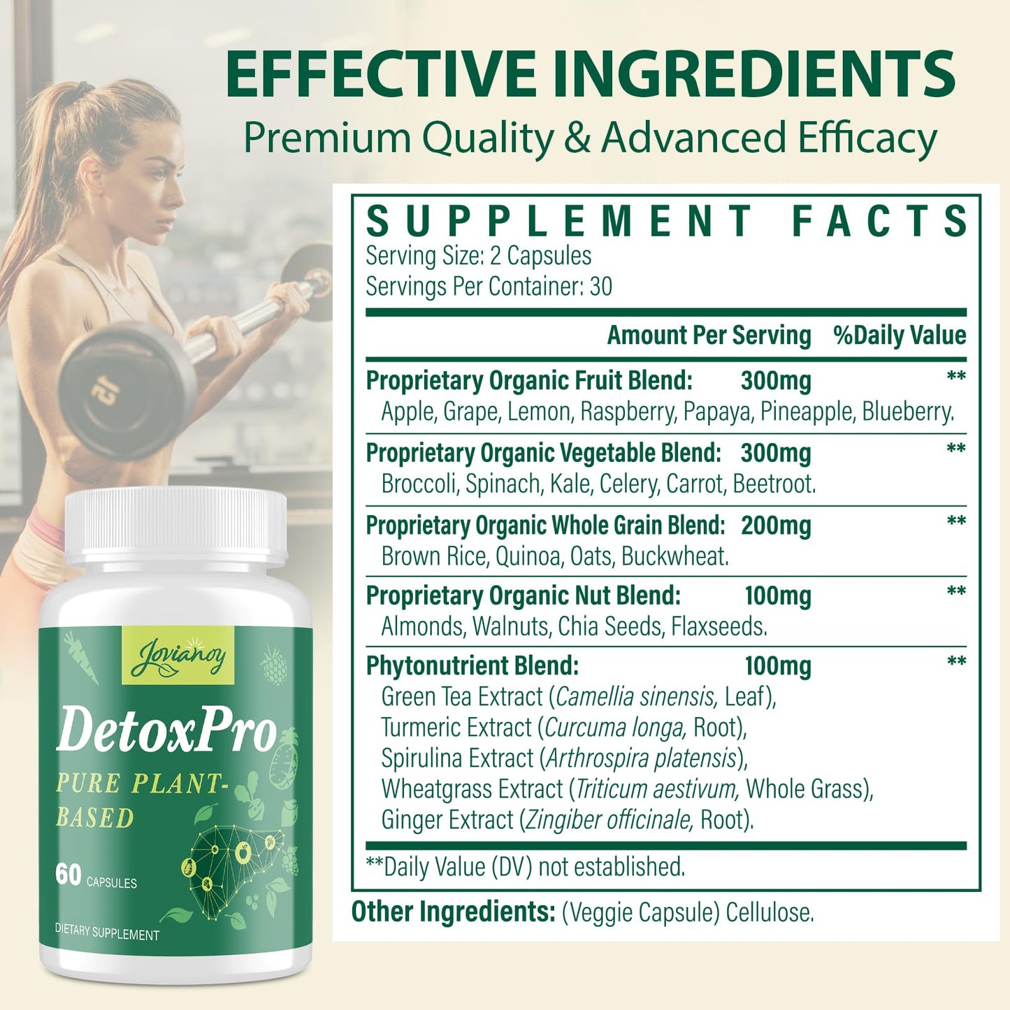 1000 MG Detox & Cleanse Capsules, 26-in-1 Plant-Based Formula for Detoxification, Detox Supplement for Women & Men, Natural Trace Binder, Liver, - dailyvitalstore
