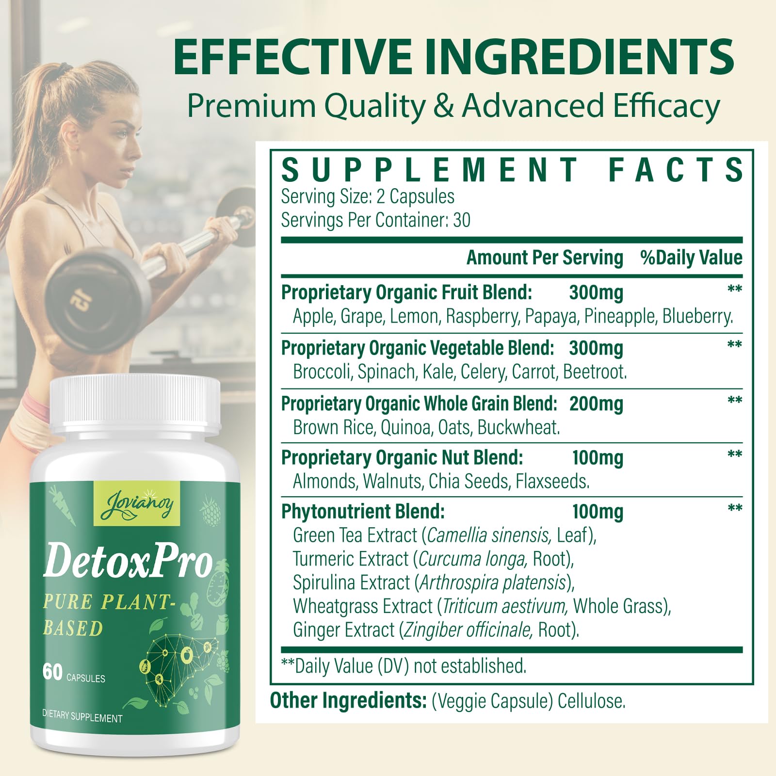 1000 MG Detox & Cleanse Capsules, 26-in-1 Plant-Based Formula for Detoxification, Detox Supplement for Women & Men, Natural Trace Binder, Liver, - dailyvitalstore