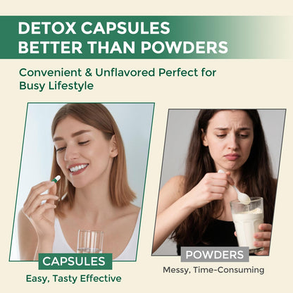 1000 MG Detox & Cleanse Capsules, 26-in-1 Plant-Based Formula for Detoxification, Detox Supplement for Women & Men, Natural Trace Binder, Liver, - dailyvitalstore