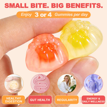 10g Fiber Gummies for Adults with Probiotics, Sugar Free Fiber Supplement with Organic Super Greens & Digestive Enzymes, Supports Gut Health, - dailyvitalstore