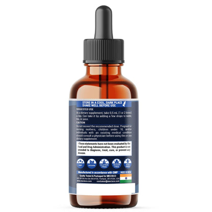 10in1 Lemon Balm Liquid Drops Blend Includes Vitamin D3, Vitamin K2, Lemon Balm, Ginger, Turmeric, Ceylon Cinnamon, Black Pepper, Cayenne Pepper, Berberine, Valerian Root - 1 FL Oz - 2 Month Supply - dailyvitalstore