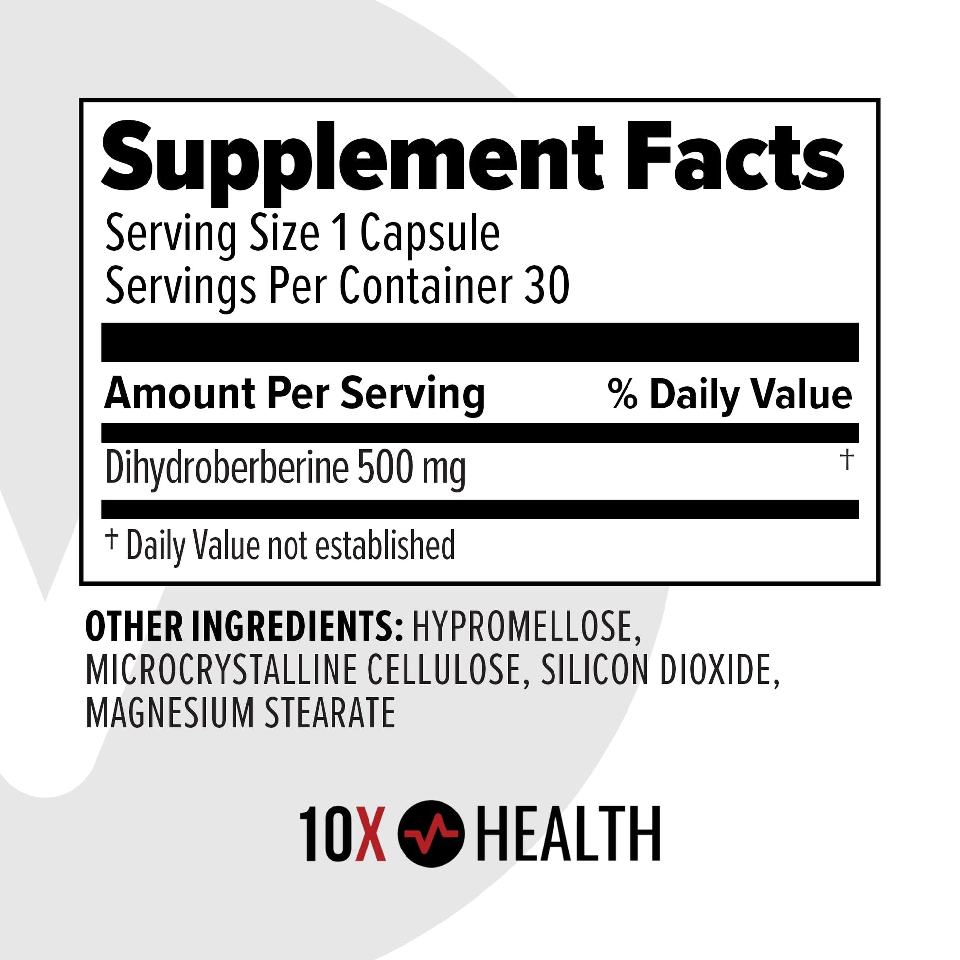 10X Health Berberine Supplement 500mg - Contains Dihydroberberine Supplement for Better Absorption - Supports Cardiovascular & Gut Health - dailyvitalstore