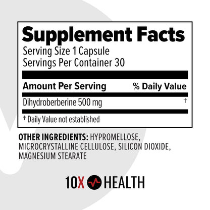 10X Health Berberine Supplement 500mg - Contains Dihydroberberine Supplement for Better Absorption - Supports Cardiovascular & Gut Health - dailyvitalstore