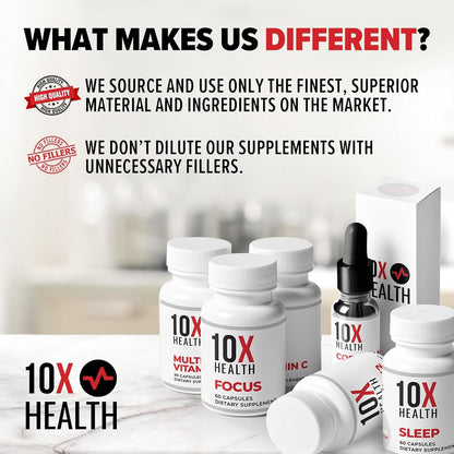 10X Health Berberine Supplement 500mg - Contains Dihydroberberine Supplement for Better Absorption - Supports Cardiovascular & Gut Health - dailyvitalstore