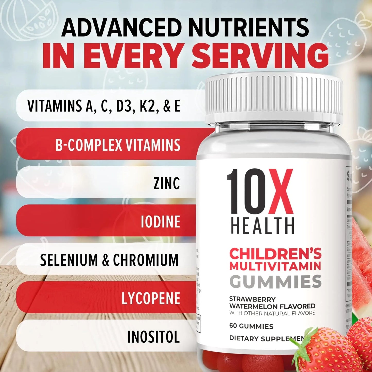 10X Health Children’s Methylated Multivitamin Gummies - 60 Count Kids Multivitamin Gummies, Complete Daily Nutrition - dailyvitalstore