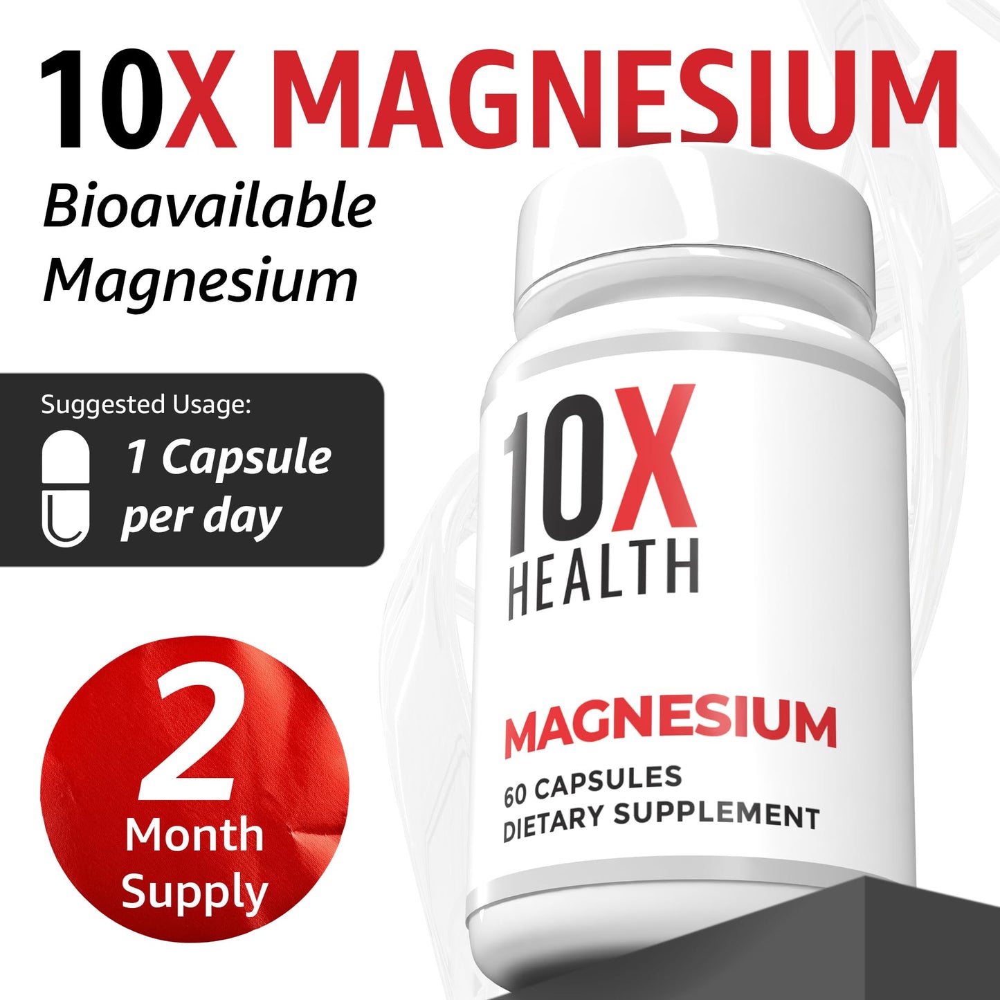 10X Health Magnesium Supplements - High-Absorption Magnesium Citrate for Sleep, Muscle & Nerve Support - dailyvitalstore