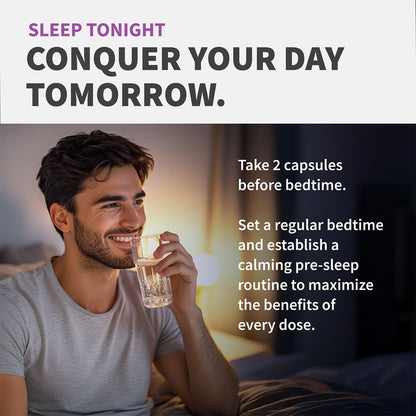 12-in-1 Melatonin Sleep Capsules - Natural Sleep Aids for Adults with Melatonin 5mg and Magnesium Glycinate 500mg, Sleep Aid with Ashwagandha, L Theanine, Valerian Root, GABA, 5-HTP (90ct, Pack of 1) - dailyvitalstore