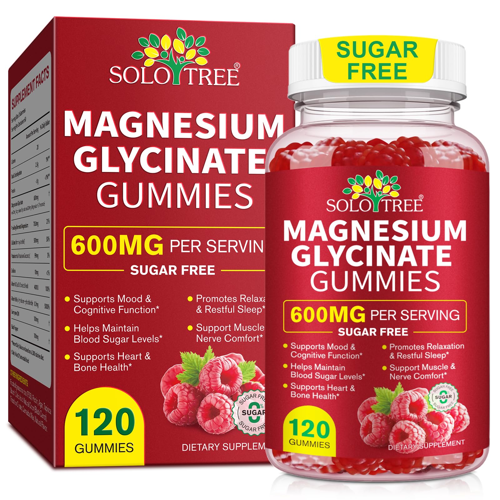 120 Count Magnesium Glycinate Gummies with L-Threonate（600mg Per Serving）,High Absorption Sugar Free Magnesium Potassium Supplement for Relaxation, Stress Relief, and Sleep Support for Adults & Kids - dailyvitalstore