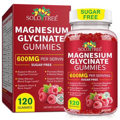 120 Count Magnesium Glycinate Gummies with L-Threonate（600mg Per Serving）,High Absorption Sugar Free Magnesium Potassium Supplement for Relaxation, Stress Relief, and Sleep Support for Adults & Kids - dailyvitalstore
