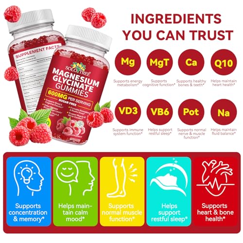 120 Count Magnesium Glycinate Gummies with L-Threonate（600mg Per Serving）,High Absorption Sugar Free Magnesium Potassium Supplement for Relaxation, Stress Relief, and Sleep Support for Adults & Kids - dailyvitalstore