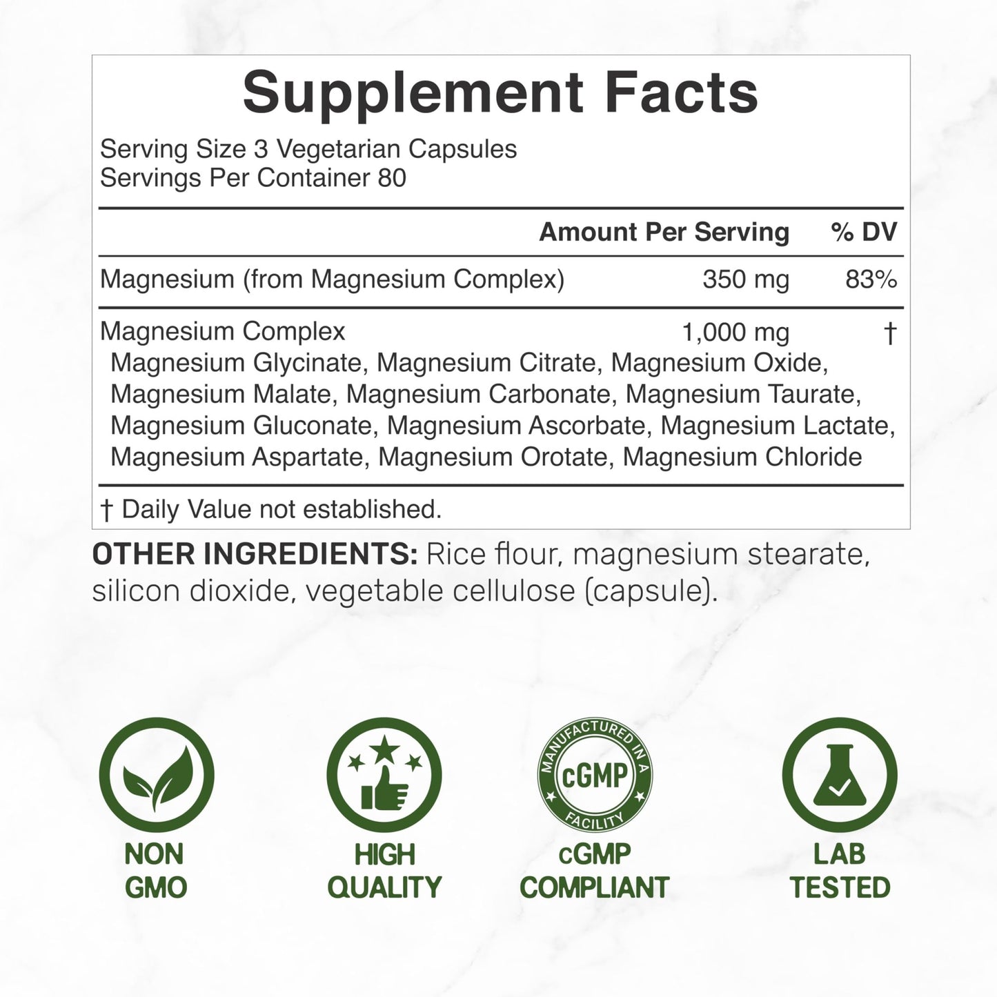 12‑in‑1 Magnesium Complex for Women 1,000 mg, 240 Vegetarian Capsules | Magnesium Glycinate, Citrate, Malate, Taurate, Orotate, Oxide & More | Chelated & Purified for Better Absorption - dailyvitalstore
