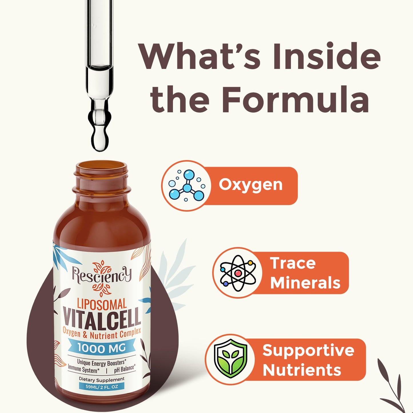 13-in-1 Liquid Oxygen Boost & Nutrient Supplement, Liposomal Optimized-Delivery Blend with Trace Minerals, Amino Acids, CoQ10, B Vitamins & Fulvic Acid, Daily Wellness Liquid Oxygen Drops, 2 fl oz - dailyvitalstore