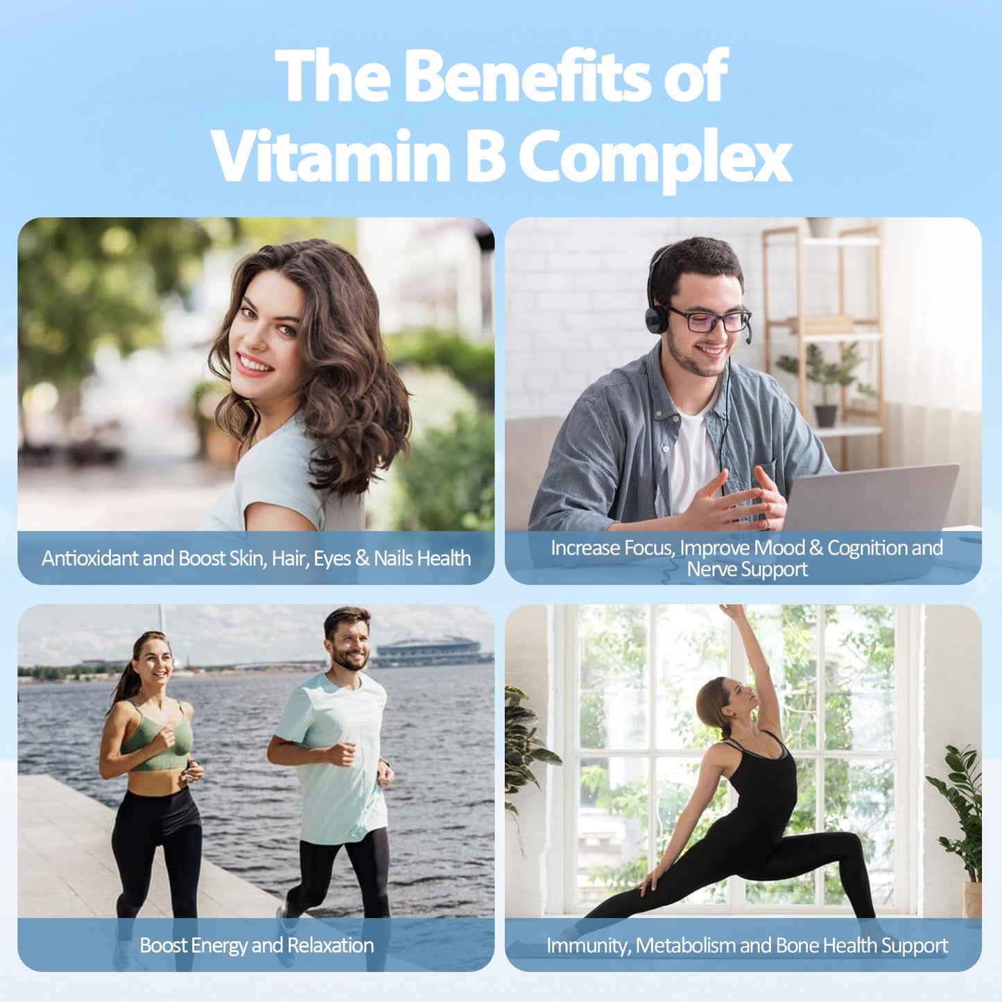 13-in-1 Vitamin B Complex Plus with Vitamin B1, B2, B3 (Niacinamide), B4, B5, B6, B7 (Biotin), B8 (Inositol), B9 (Folate), B12, C, D3, K2 - Energy, Nerve, - dailyvitalstore