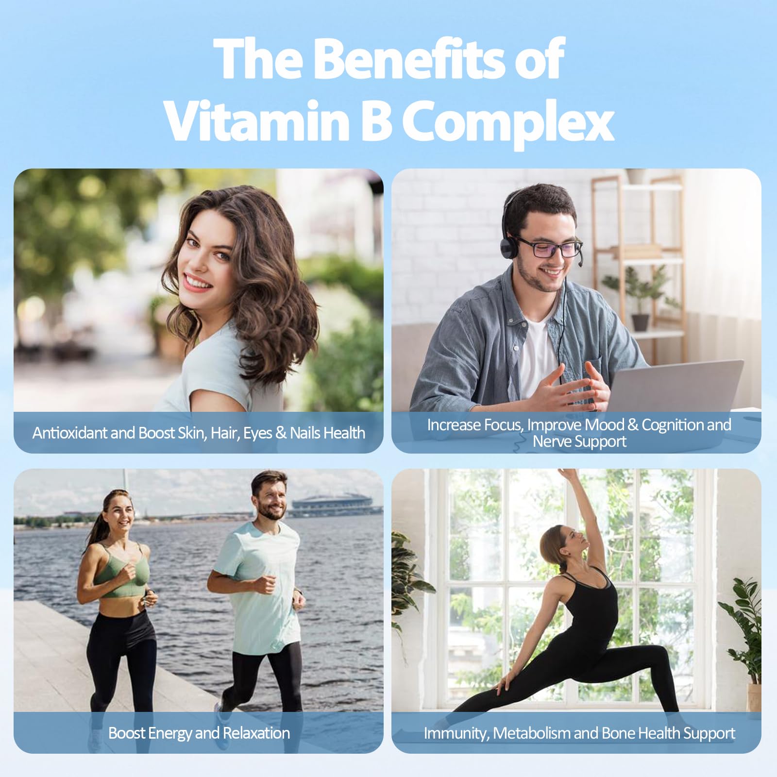 13-in-1 Vitamin B Complex Plus with Vitamin B1, B2, B3 (Niacinamide), B4, B5, B6, B7 (Biotin), B8 (Inositol), B9 (Folate), B12, C, D3, K2 - Energy, Nerve, - dailyvitalstore
