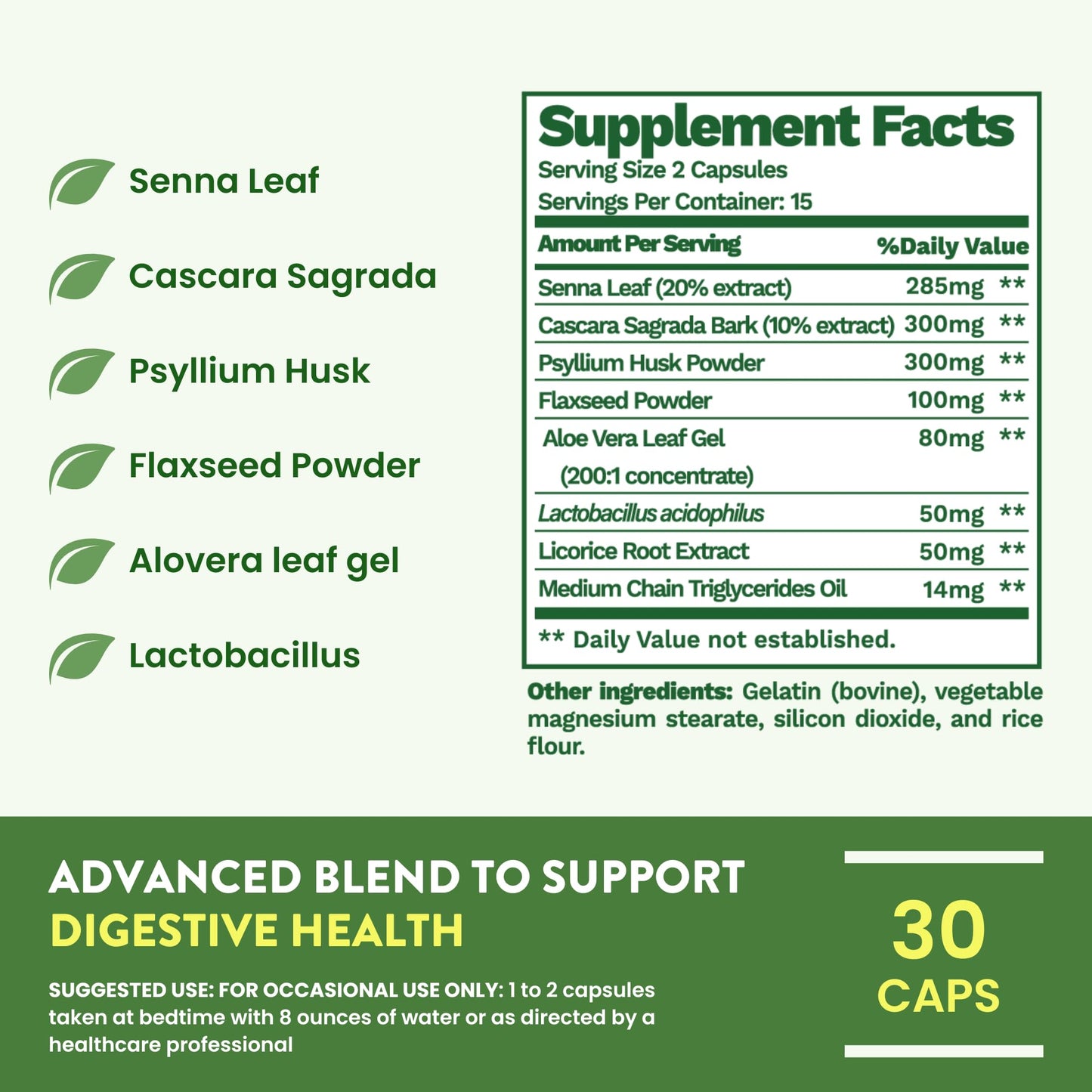 15 Day Advanced Colon Cleanse, Probiotics & Natural Herbs, Supports Detox & Gut Flora for Women & Men, with Cascara Sagrada, Psyllium Husk & Senna Leaf - dailyvitalstore