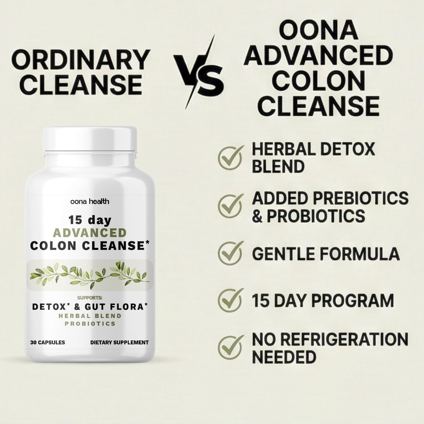 15 Day Advanced Colon Cleanse, Probiotics & Natural Herbs, Supports Detox & Gut Flora for Women & Men, with Cascara Sagrada, Psyllium Husk & Senna Leaf - dailyvitalstore