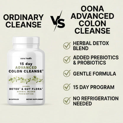 15 Day Advanced Colon Cleanse, Probiotics & Natural Herbs, Supports Detox & Gut Flora for Women & Men, with Cascara Sagrada, Psyllium Husk & Senna Leaf - dailyvitalstore